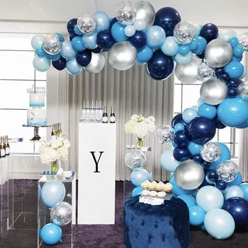 102 vienetų naujas retro spalvų, tamsiai mėlynos balionų arkos girliandą rinkinys baby shower vestuves gimtadienio balionas kamuolys apdaila