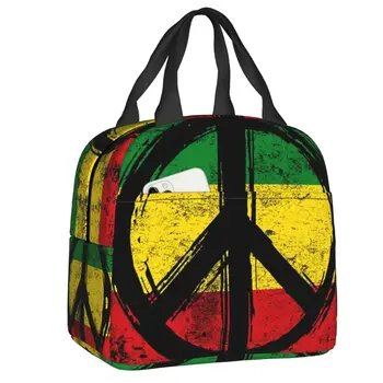 Rasta Vėliava Su Taikos Simbolis Resuable Priešpiečių Dėžutė Moterų Sandarus Reggae Šilumos Aušintuvas Maisto Izoliuoti Pietūs Maišą Darbo
