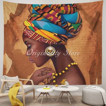 Gobelenas Meno Merginos Tradicinių Afrikos Moterų, Juoda