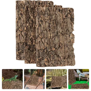 Žievė Roplių Cork Tree Terariumai Fone Laipiojimo Buveinių Bakas Dekoro Kilimėlis Naturalbackdrop Platforma Gyvatė Slėptuvės Gecko
