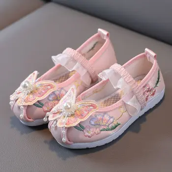 20220713hjkhkyutd Kinų stiliaus mergina Hanfu princesė batai Tang Dinastijos batus vaikų antikvariniai išsiuvinėti