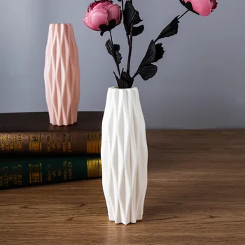 Plastikinė vaza Nordic spalvos vaza kūrybos camellia papuošalai sauso ir šlapio gėlių vaza imitacija glazūra