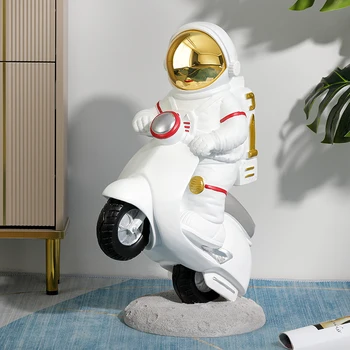 Šiaurės Kūrybos Astronautas Jojimo Motociklų Iškrovimo Kambarį Apdailos Statula Namų Dekoro Kambarį Dervos Ornamentu Skulptūra