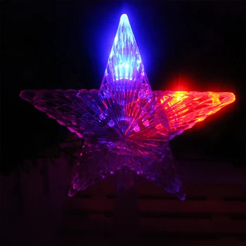 Spalva Keičiasi Mirksi LED Star Light Kalėdų Eglutė Topper Apdailos Lempos Spalvinga Kalėdų Eglutė Star Light Dropship