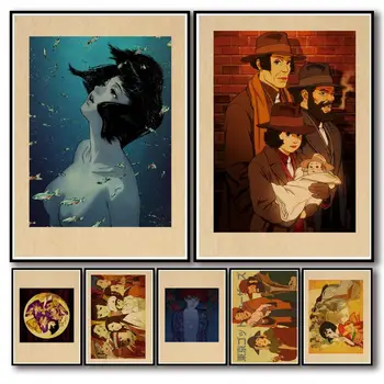 36 Dizaino Satoshi Kon Anime Filmą Kraftpaper Plakatas Abstrakčios Tapybos Siena Lipdukas Kavos Namai Baras A3 1