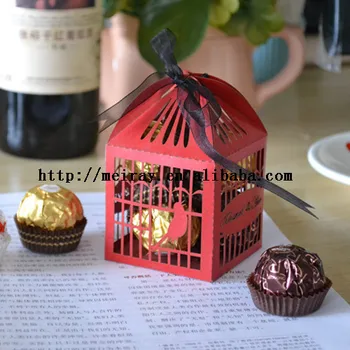 knyga meilės paukščiai narve raudona vestuvių saldainiai baras dėžutes svečiams ,Vestuvių durų dovanų dėžutėje kinijoje