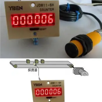 Skaitmeninis LED Linijiniai įvadinis skaitliukas punch AC 220V Mažmeninės Eismo Žmonių Skaičiavimo + Sensorius Jungiklis f/ Srauto tikėtis greitis
