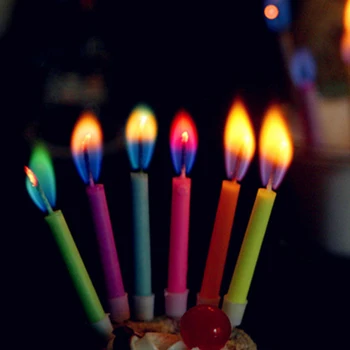 Gimtadienio Prekių 12pcs/pak Vestuvių Tortas, Žvakės, Safe Liepsnos Desertas Apdailos Spalvinga Liepsna Spalvotų Žvakių