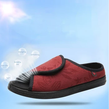 Vasarą naujas reguliuojamas išplėsti audinys batai, koja patinusi riebalų deformacijos slaugos batai minkšti ir patogūs sveikatos batai