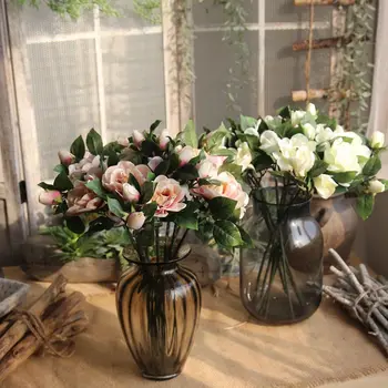 3 Galvutės, Gardenia Gėlių Šilko Dirbtinės Gėlės, Vestuvių Namų Puošybai Flores Artificiales Netikrą Gėlės Fleur Artificielle