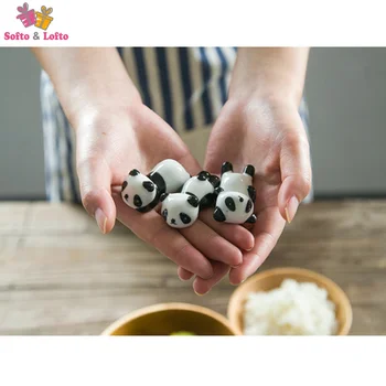 Nemokamas pristatymas 3pcs/daug Mielas, Juokingas Panda Lazdelės Stovėti Poilsio Keramikos Duomenys žaislas šiuolaikinių namų virtuvė apdailos šalis dovanos