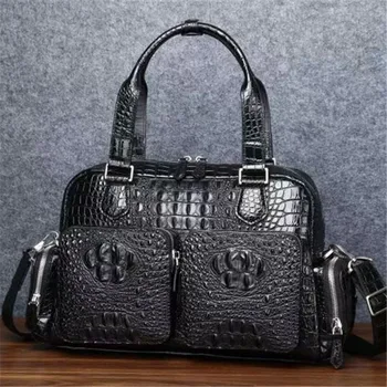Naujas Odos vyras maišelį aligatorius rankinės didelės talpos vyras portfelis kompiuterio krepšys, kelioninis krepšys pečių maišą