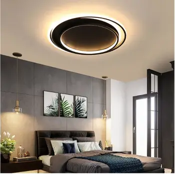Šiaurės miegamojo lempa lubų lempa paprasta, modernios led kūrybinės asmenybės tyrimas kambario lempos apvalios lempos kambarys
