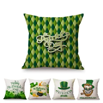 Žalioji Pavasario St. Patrick ' s Day Airijos Festivalis Namų Puošybai Sofa Mesti Pagalvės užvalkalą Žalias Lapas Medvilnės Skalbiniai Kėdė Pagalvėlė Padengti