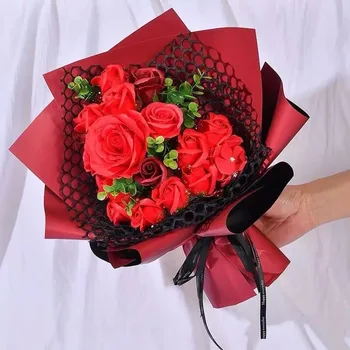 Vestuvių Nuotaka Valentino Dienos Dovanų Rožių Puokštė Dirbtinės Medžiagos Muilo Gėlių Rankų