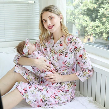 2022 m. Pavasarį, Rudenį Motinystės Drabužiai Nustatyti Nėščioms Moterims Gėlės Gimdymo Suknelė Kūdikių Antklodė Lankelis Trijų dalių Komplektai