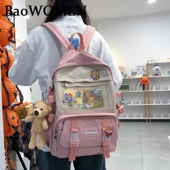 BaoWomen Kuprinė Moterims, Didelės Talpos Ins Paprasta Mokykla Krepšiai Paauglių Mergaičių, Moterų Korėjos Harajuku Mokyklos Studentas Bookbag