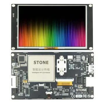 LCD Ekranas 5inch 1G Hz Cortex A8 CPU, vairavimo įrenginys ir 256 Flash atminties HMI projektų RS232/TTL UART Sąsaja ir USB