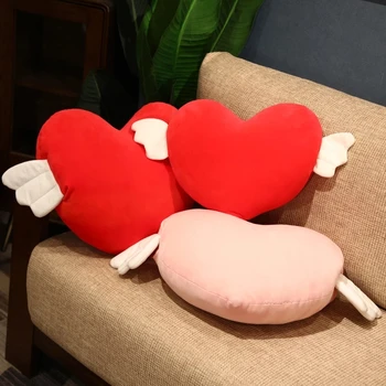 Kūrybos Angel Heart Pagalvę Žaislai Meilužis, Vaikams, Draugams Dovanų Minkštas Pliušinis Įdaryti Meilės Širdies Formos Pagalvė Pagalvėlės Žiemos Dovana