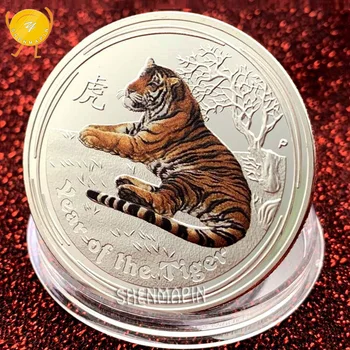 Metų Tigras Progines monetas, Kinija Talismanas Karalius žvėrys Tigras Monetų Kolekcionieriams 999 Sidabro Kinijos Kultūra Monetos