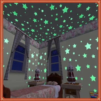 Šviesos Sienų Lipdukai Švyti Tamsoje Žvaigždės Lipduką, Lipdukai Vaikams, Kūdikių kambariai Spalvinga Liuminescencinės Lipdukai Namų dekoro
