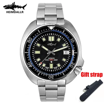 Heimdallr Vyrų Mechaninė Žiūrėti NH35 Automatinis laikrodis Sapphire Kristalas Naras Laikrodžiai 200m C3 Šviesos Vyrų Nerūdijančio Laikrodis