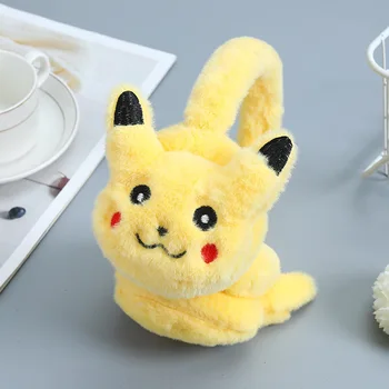 Kawaii Pokemon Earmuffs Pikachu Priedai Mielas Grožio Animacinių filmų Anime Storesnis, Šiltas Pliušinis Šalta-Įrodymas, Žiemos Žaislai Mergaitėms Dovanų