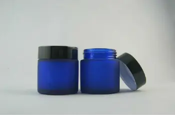 50pcs didmeninės prekybos Aukštos kokybės 50g šalčiui, mėlyna grietinėlės indelį,kosmetikos 50g stiklainiu ar grietinėlė, konteineris, emtpy 50g stiklo paakių kremas jar