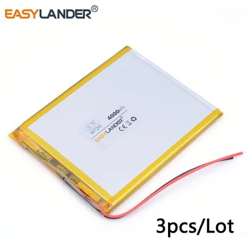 3pcs/Daug 407295 3.7 V 4000mAh ličio polimerų baterija baterijos produkto tablečių DVD E-knygos Tablet PC 047295