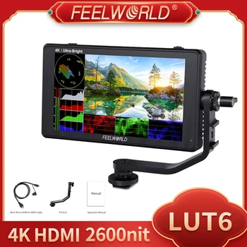 FEELWORLD LUT6 6 Colių IPS 2600nits 3D LUT HDR Jutiklinis Ekranas, Kamera, Lauko Monitorius su Signalo Vektoriaus Apimties VEIDRODINIŲ Fotoaparatų