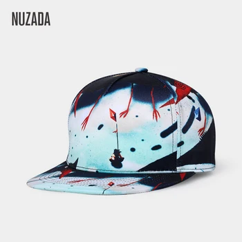 NUZADA Prekės Išskirtinis Dizainas, 3D Spausdinimas Hip-Hop Bžūp Vyrams, Moterims, Neutralus Pora Originalus Punk Meno Modelio Aukštos Kokybės Kepurės