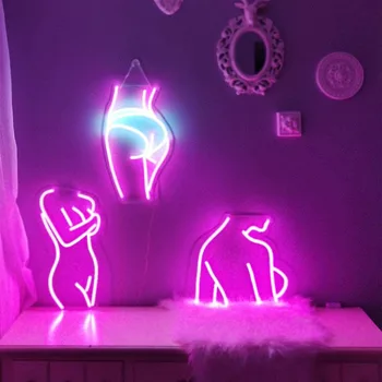 Lady Kūno LED Neonas Pasirašyti Žibintai Sienos Lempos Kabo Kūrinys Neon Luminaria Naktį Kalėdų Šviesos Juosta Namo Kambaryje Miegamojo Puošmena