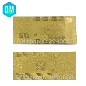 24k Aukso Banknotai Latvijoje 50 Lat Bill Pasaulio Popieriniai Pinigai Kolekcijos Suvenyrų Valiuta Padengti Banknotų Užsidirbti Pinigų Pardavimo 10vnt
