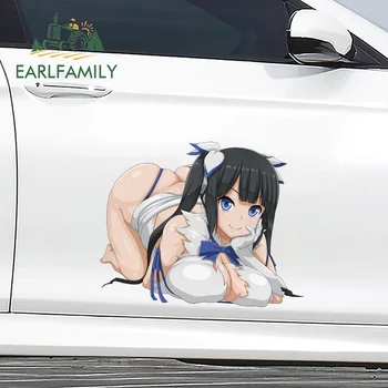 EARLFAMILY 43cm x 30.8 cm SStudy Sexy Girl Anime PARKAS Aju Automobilių Lipdukai, Automobilių Prekės, Decal Oro Kondicionierius Motociklo Apdaila