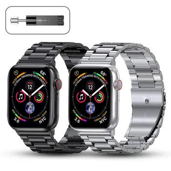 Metalo Diržu, Apple Watch Band 44mm 42mm 40mm 38mm Nerūdijančio Plieno Apyrankė skirtas iWatch 6 SE 5 4 3 2 1 Serijos Priedai