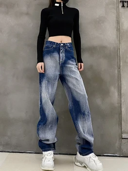 Kietas Hip-Hop Kelnės Mados Femme Harajuku Baggy Jeans Palaidi Kelnės Atsitiktinis Gotikos Japonija Kelnes Vasaros Derliaus Gatvės Džinsai