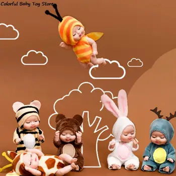 11*5cm Realus Baby Mini Įdaryti Kūdikis Miega Lėlės Mergaitėms, Vaikams, Žaislai, Miego Lėlė su Drabužius, Reikmenys