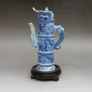 Senosios Kinijos Rankų Darbas Jingdezhen Porceliano Kolekcines, Arbatinukas Dažų Dragon Virdulys Flagon Kolekcijos Papuošalai