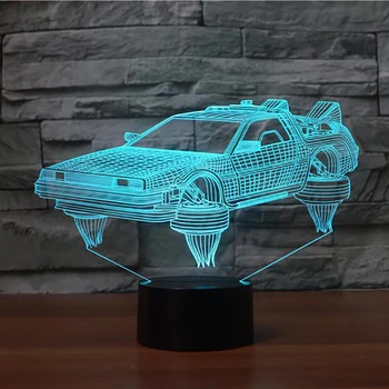 Kūrybos Automobilių Sporto 3D LED Lempos USB 3D Naktį Šviesa 7 Spalvų Remote Touch Perjungti 3D Stalas Stalo Lempa 3D Naktį Lemputė Dovanų