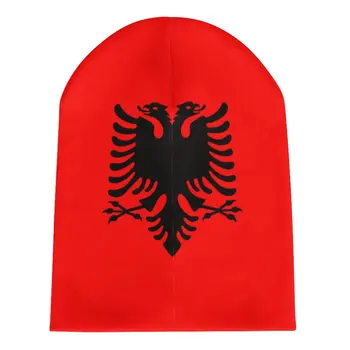 Tautos Albanijos Vėliava, Šalies Megzti Skrybėlę Vyrų, Moterų, Berniukų Unisex Žiemą, Rudenį Beanie Kepurė Šilta Variklio Dangčio