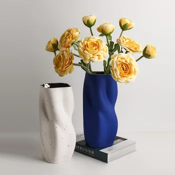 Modernus ir paprasta matinio susukti gėlių vaza keramika vidinis glazūra gali būti hydroponic kūrybos namų kambarį vaza apdaila
