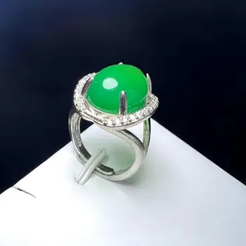 Žalias Agatas Piršto Žiedą, Žavesio Paprasta Žiedai Aukščio Apskritas Vario Gem Akmens Žiedas Su Cirkono Moterims, Nemokamas Pristatymas