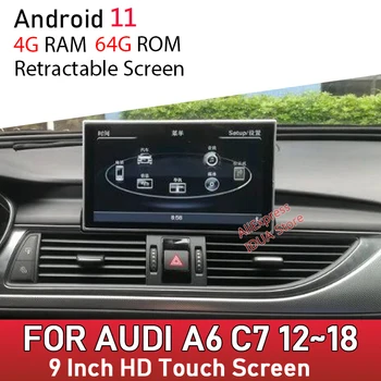 Android 11 Belaidžio CarPlay 4+64GB Automobilio Multimedijos Grotuvo Audi A6 C7 2012~2018 MMI 3G RMC Auto GPS Navigacija 