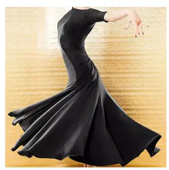 Big swing Vidurio-rankovės sportinių šokių suknelė moteris valsas tango šokių suknelės standartinis pramoginiai Competition/Praktikos suknelė
