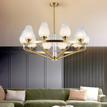 Postmodernios kambarį liustra kūrybos American high-end valgomasis lempos naujos vario šviesos prabangus miegamasis liustra