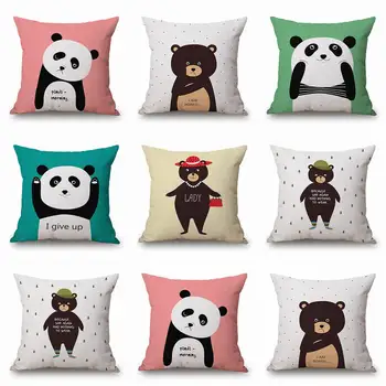 Animacinių Filmų Panda Pagalvės Užvalkalą Mesti Užvalkalas Medvilnės Skalbiniai Spausdinti Pagalvių Užvalkalus Office Home