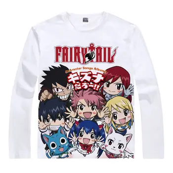 Fairy Tail T-Shirt riteris Marškinėliai Mielas Vyriški ilgomis rankovėmis marškinėliai Anime drabužius mielas kawaii t-shirts Japonijos Anime mielas marškinėliai a