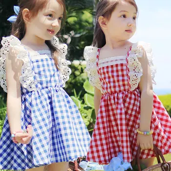 2019 naujų vaikų suknelė mergaitėms gali Ailei Si skristi rankovėmis pledas apykaklės princesė lėlės diržas Suknelė Dydis 100-140