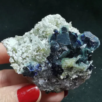 91gNatural retas violetinė Fluorito Kristalas taško, susijusių mineralinių pavyzdys gydymo energija originalus akmens mokymo namų puošybai