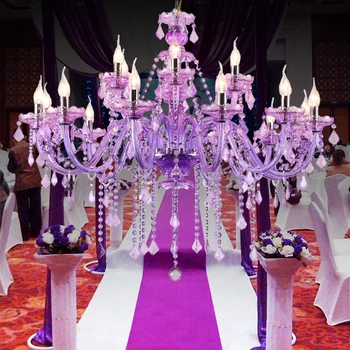 Europos D95cm Violetinė Decora Tiffany LED Kristalų Liustra Lempos Kristalų Modernus Apšvietimas AC Garantuotas 100% Kristalų Pakabukas Lempa
